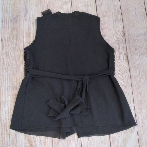 Beaded lace swing / maternity black top sz L - Picture 5 of 5